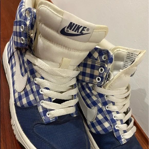 NIKE ‼️VINTAGE‼️DUNK HIGH SKINNY MIDNIGHT PLAID / Size 6 - Picture 2 of 10